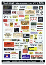 Plus Model 1/35 Road Signs: Allians Western Front WW II