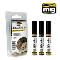 Ammo by Mig Oilbrusher Set Soil Colors 3 x 10ml