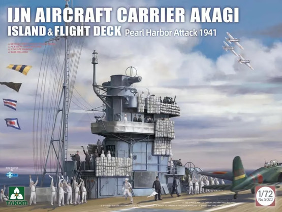 Takom 1/72 IJN Aircraft Carrier Akagi Island & Flight Deck Pearl Harbor Attack 1941
