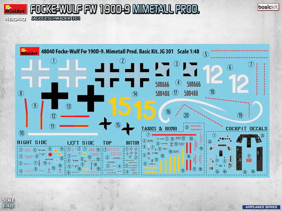 MiniArt 1/48 Focke-Wulf FW 190D-9 Mimetall Prod. Jagdgeschwader 301
