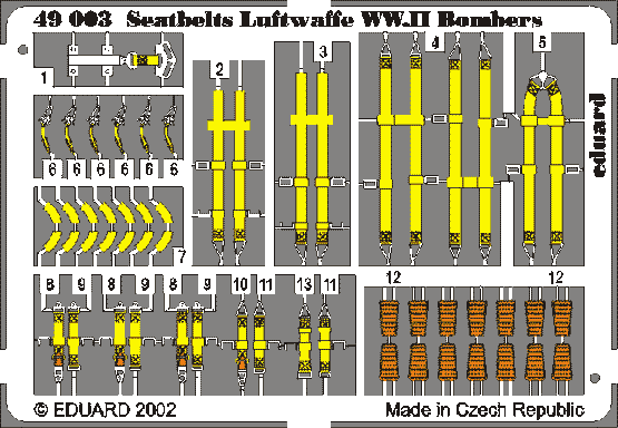 Eduard 1/48 Seatbelts Luftwaffe WWII Bombers
