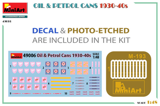 MiniArt 1/48 Oil & Petrol Cans 1930-40s