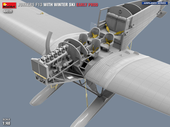 MiniArt 1/48 Junkers F13 with Winter Ski Early Prod