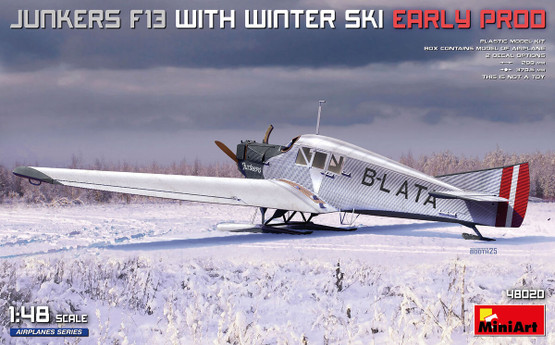 MiniArt 1/48 Junkers F13 with Winter Ski Early Prod