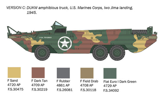 Italeri 1/72 DUKW 2 1/2 Ton GMC Truck Amphibious Version
