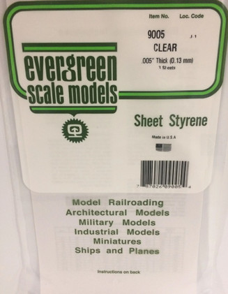 Evergreen Polystyreenilevy Clear 0,13mm 3 kpl