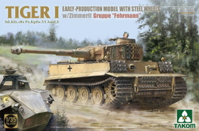 Takom 1/35 Tiger I Sd.Kfz.181 Pz.Kpfw.VI Ausf. E Early-Production Model with Steel Wheels w/Zimmerit Gruppe 