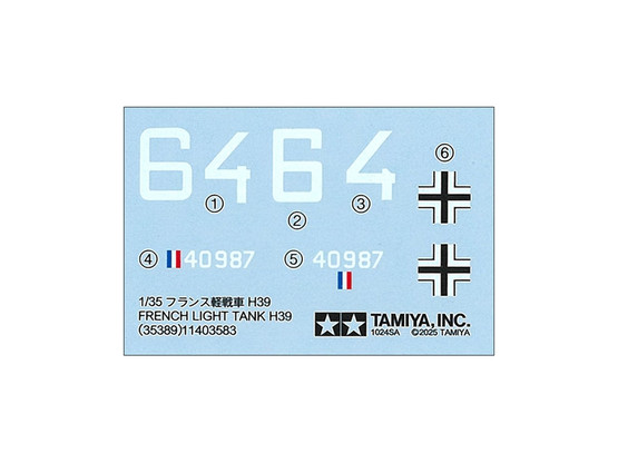 Tamiya 1/35 French Light Tank H39 Pz.Kpfw.38H 735(F)