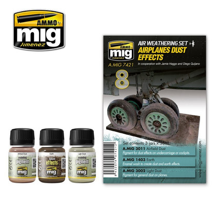 Ammo by Mig Air Weathering Set Airplanes Dust Effects 3 x 35ml