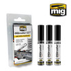Ammo by Mig Oilbrusher Set Bare Metal Colors 3 x 10ml