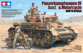 Tamiya 1/35 Panzerkampfwagen IV Ausf F. & Motorcycle North Africa