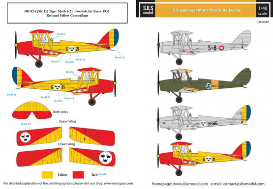 S.B.S model 1/48 DH-82A Tiger Moth 'Nordic Air Forces' siitokuvat