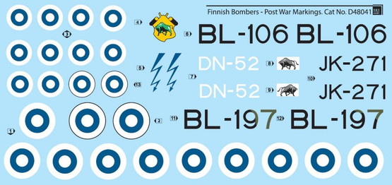 S.B.S model 1/48 Finnish Bombers - Post War Markings siirtokuvat