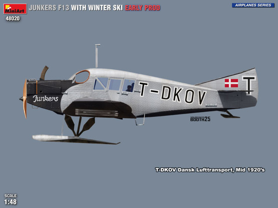 MiniArt 1/48 Junkers F13 with Winter Ski Early Prod
