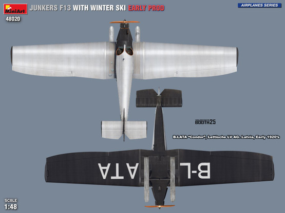 MiniArt 1/48 Junkers F13 with Winter Ski Early Prod