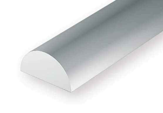 Evergreen Puolipyöreä polystyreenitanko 3,2mm 3kpl