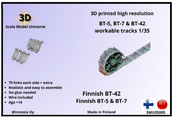 3D Scale Model Universe 1/35 BT-5, BT-7 & BT-42 Workable Tracks