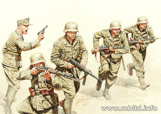 Master Box 1/35 German Infantry DAK, WWII Era, North Africa Desert Battles Series