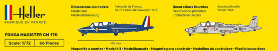 Heller 1/72 Fouga Magister CM 170