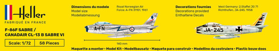 Heller 1/72 F-86F Sabre / Canadair CL-13 B Sabre VI