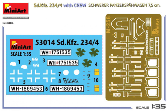 MiniArt 1/35 Sd.Kfz. 234/4 with Crew Schwerer Panzerspähwagen 7,5cm