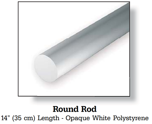 Evergreen Polystyreenitanko 2,5mm 5kpl