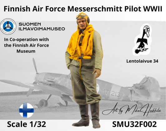 3D Scale Model Universe 1/32 Finnish Air Force Messerschmitt Pilot WWII