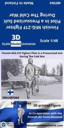 3D Scale Model Universe 1/48 Finnish MiG-21F Fighter Pilot in a Pressurized Suit During the Cold War