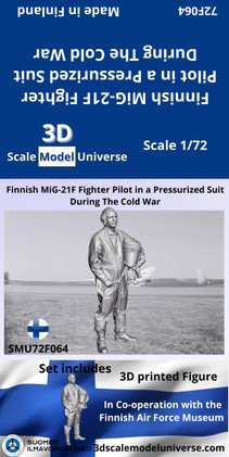 3D Scale Model Universe 1/72 Finnish MiG-21F Fighter Pilot in a Pressurized Suit During the Cold War