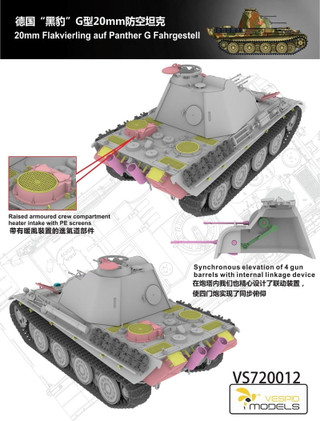 Vespid Models 1/72 20mm Flakvierling auf Panther G Fahrgestell