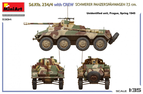 MiniArt 1/35 Sd.Kfz. 234/4 with Crew Schwerer Panzerspähwagen 7,5cm