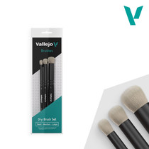 Vallejo Dry Brush Set - Small - Medium - Large siveltimet