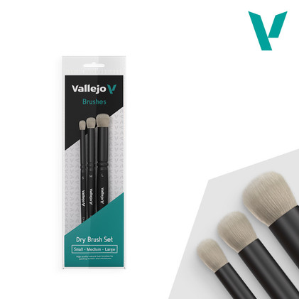 Vallejo Dry Brush Set - Small - Medium - Large siveltimet