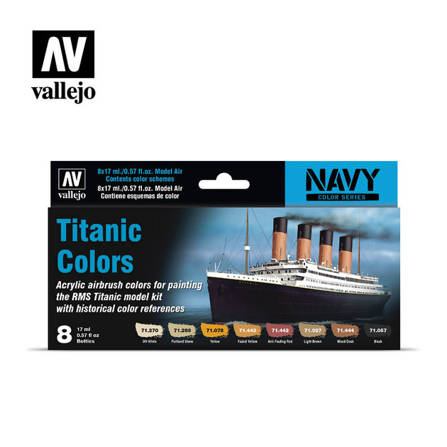 Vallejo Model Air 71.646 Titanic Colors maalisetti 8x17ml – Harrasteässä