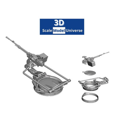 3D Scale Model Universe 1/35 XA-180/185 12.7mm NSVT Machine Gun + Mounting Frame