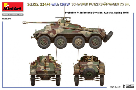 MiniArt 1/35 Sd.Kfz. 234/4 with Crew Schwerer Panzerspähwagen 7,5cm