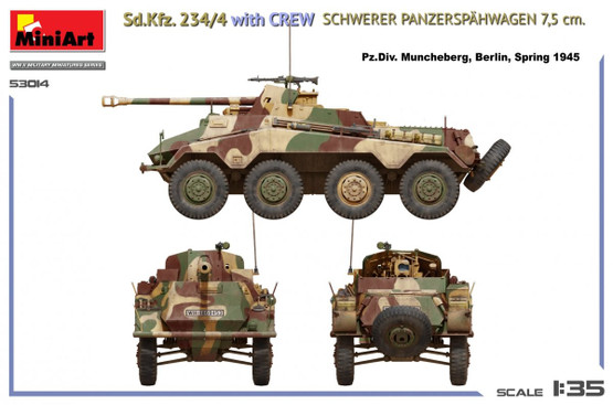 MiniArt 1/35 Sd.Kfz. 234/4 with Crew Schwerer Panzerspähwagen 7,5cm
