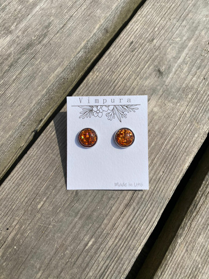Lasikapussikorvikset glitter, kupari 12mm