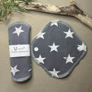 Pikkuhousunsuoja, harmaa valkosilla tähdillä