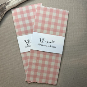 Mehiläisvaha ruokakääre, ruutu vaaleenpun.