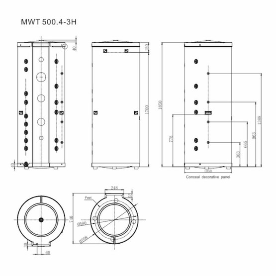 HYBRIDIVARAAJA ENERGY SAVE MWT500.3 500L 3 kW