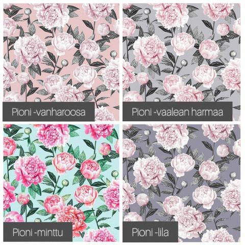 Trikoopaita -TILAUSTUOTE-, Pionit -erilaisia