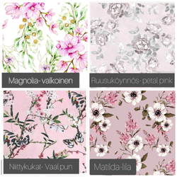 Vaunuverho -TILAUSTUOTE, Kukat ja kasvit -erilaisia