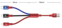 CMD Multi USB latauskaapeli - Lightning - USB-C - Micro-USB