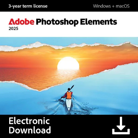 Adobe Photoshop Elements 2025 - Windows / Mac -kuvankäsittelyohjelma, ESD - sähköinen lisenssi