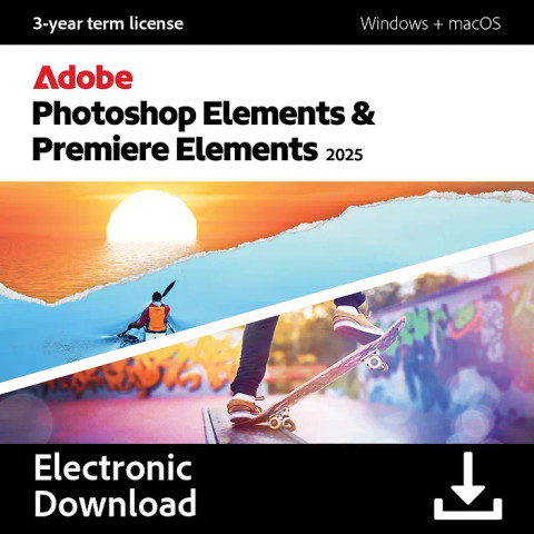 Adobe Photoshop & Premiere Elements 2025 - Windows / Mac -kuvankäsittelyohjelma, ESD - sähköinen lisenssi