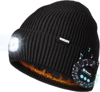 Wmcaps Bluetooth-pipo LED-valolla, musta