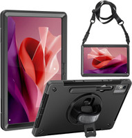 CMD Lenovo Tab P12 Rugged - Iskunkestävä suojakotelo, käsi- ja olkahihnalla