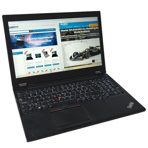 Nopeimmalle Lenovo Thinkpad P51 i7-7700HQ 32 Gt 512Gt M1200 - 3D CAD-kannettava