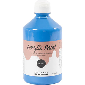 A'color Glossy akryylimaali 500 ml, primary blue